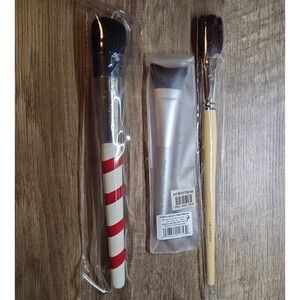 Lot 3 Mixed Brand Angled Blush Brushes Multicolor Standard Size Face Makeup